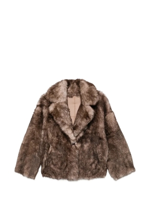 Manzoni 24 shearling notched-lapel jacket - Brown