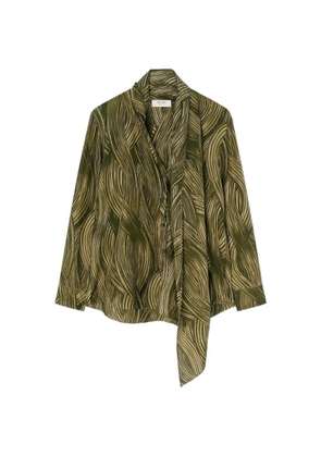 RETORI printed scarf-detail blouse - Green
