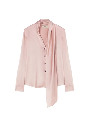 RETORI scarf-detail silk shirt - Pink
