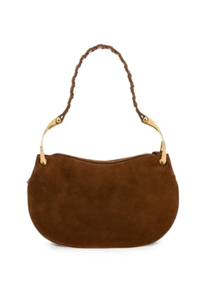 Alexander McQueen Wishbone suede shoulder bag - Brown