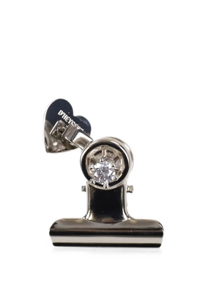 d'heygere binder-clip crystal-embellished earrings - Silver