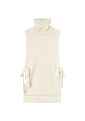 RETORI rib-knit side-tie vest - Neutrals