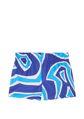 PUCCI Labirinto-print silk shorts - Blue