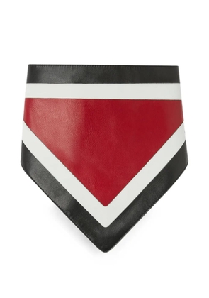 RETORI color-block leather bandana scarf - Red
