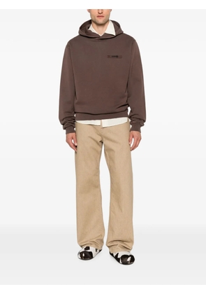 Jacquemus logo-patch hoodie - Brown
