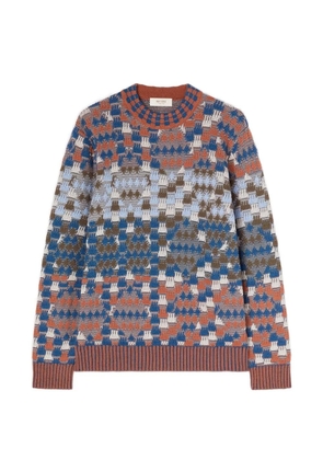 RETORI argyle-motif virgin wool sweater - Blue