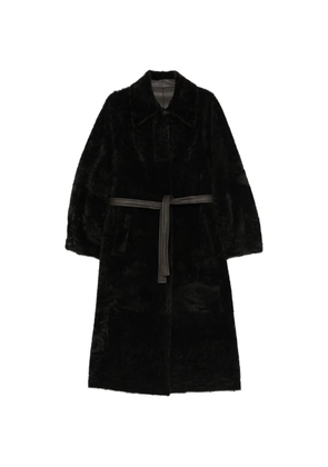 Blancha belted shearling coat - Brown