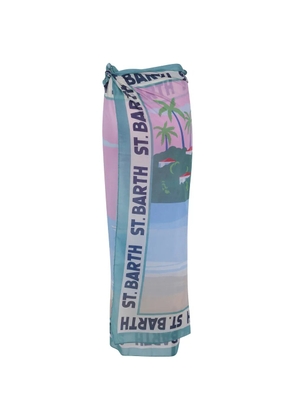 MC2 Saint Barth logo-print sarong - Blue
