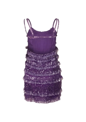Valentino Garavani sequin-embellished ruffled mini dress - Purple