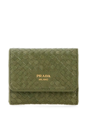 Prada woven leather wallet - Green