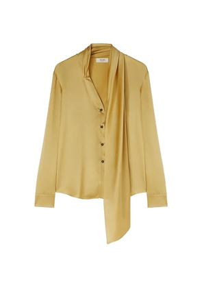 RETORI silk scarf-detail shirt - Yellow