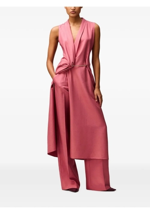RETORI silk wrap midi dress - Pink