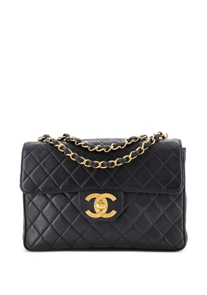 CHANEL Pre-Owned Classic Single Flap Bag Quilted Lambskin Jumbo shoulder bag - Black