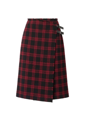 PINKO Griselina check wrap midi skirt - Black