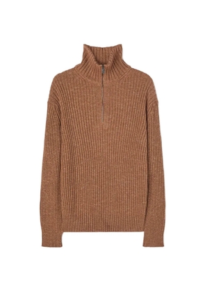 RETORI ribbed zip-up sweater - Brown
