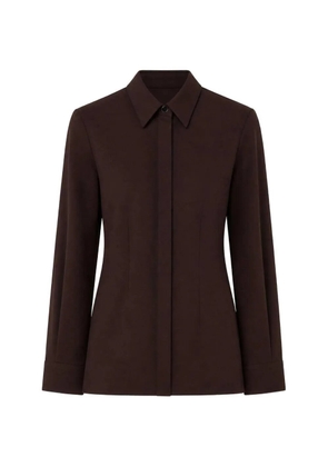 RETORI fitted jewel-button shirt - Brown