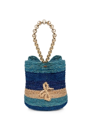 Ruslan Baginskiy striped straw shoulder bag - Blue