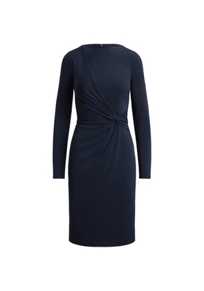 Lauren Ralph Lauren twist-front jersey boat-neck midi dress - Blue