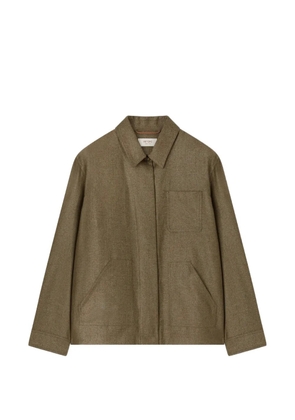 RETORI embroidered iridescent overshirt - Brown