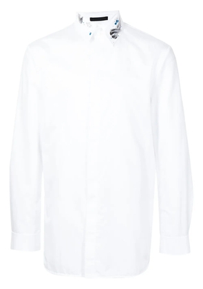 SHIATZY CHEN hand-drawn collar cotton shirt - White