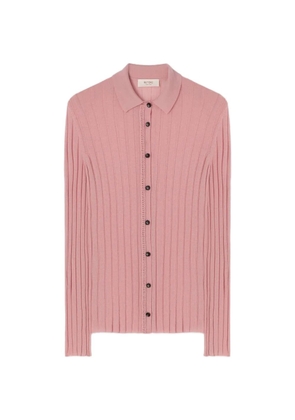 RETORI crochet-detail ribbed cardigan - Pink