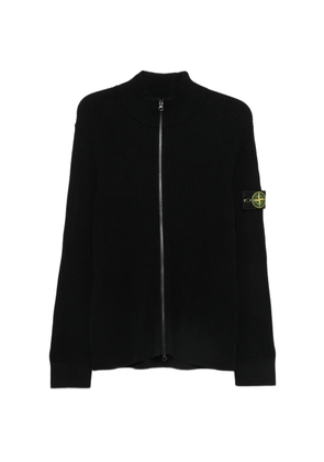 Stone Island logo-patch ribbed-knit sweater - Black