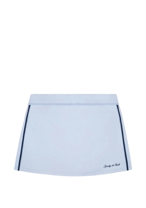 Sporty & Rich Signature logo-print side-stripe court mini skirt - Blue