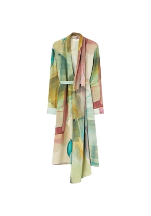 RETORI printed scarf-detail dress - Blue