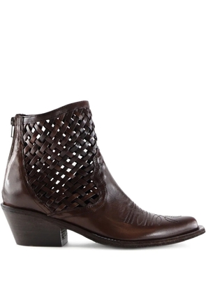 Notabene 50mm Lynx braided ankle boots - Brown