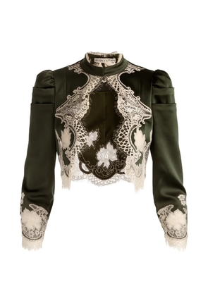 alice + olivia Thomasina lace-trim jacket - Green
