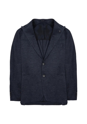Tagliatore textured notched-lapel blazer - Blue