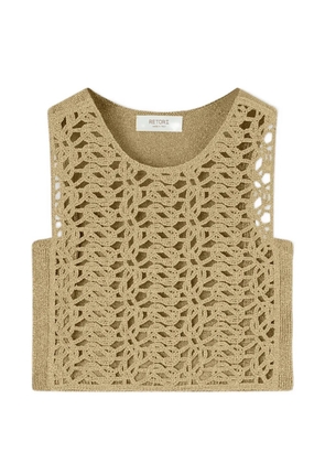 RETORI knot-embroidered cropped top - Neutrals