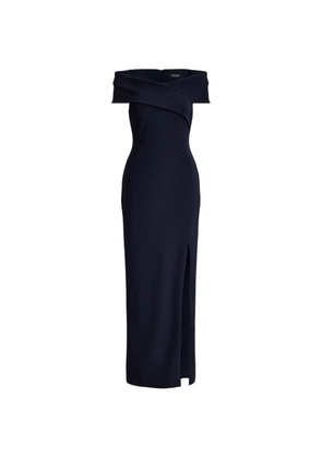 Lauren Ralph Lauren off-the-shoulder faille maxi gown - Blue
