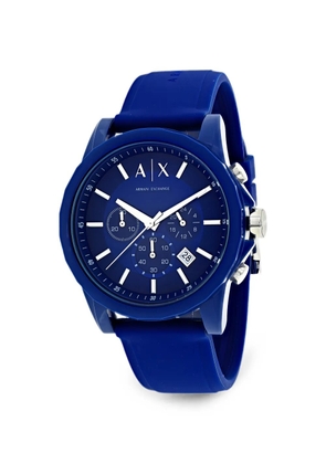 Armani Exchange logo-detail 44mm watch - Blue