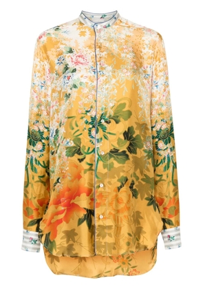 Pierre-Louis Mascia Aloe satin silk shirt - Yellow