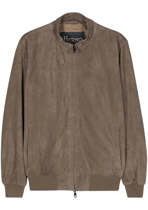 Herno panelled leather jacket - Brown