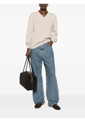 Fabiana Filippi V-neck ribbed-trim sweater - Neutrals
