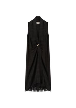 RETORI sleeveless weaved-effect cashmere maxi dress - Black