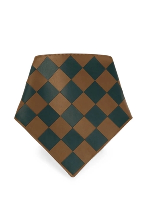RETORI damier-pattern leather bandana - Brown