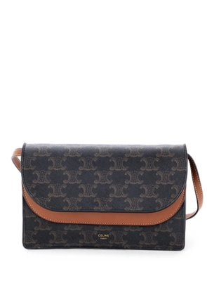 Celine Pre-Owned Wallet on Strap Triomphe Coated Canvas crossbody bag - Brown