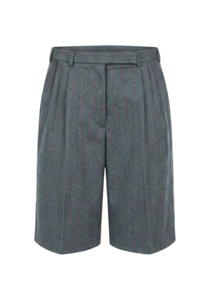 Jil Sander herringbone-pattern pleated shorts - Grey