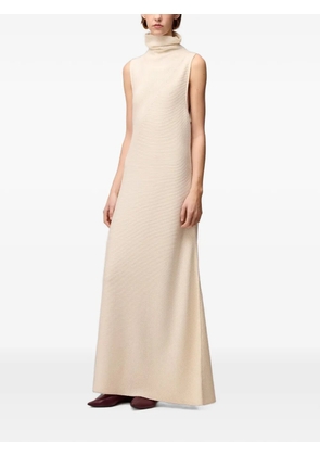 RETORI stitch-mix cashmere maxi dress - White