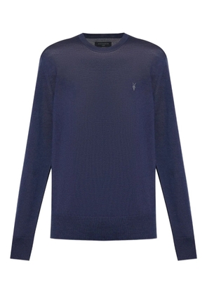 AllSaints Mode logo-embroidery crew-neck T-shirt - Blue