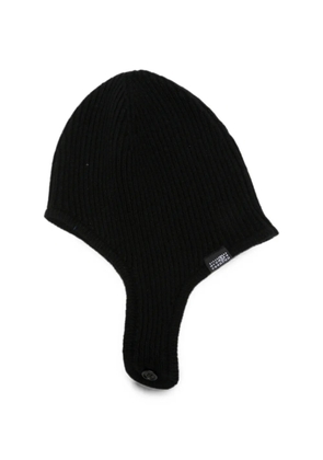 MM6 Maison Margiela ribbed-knit ear-flap hat - Black