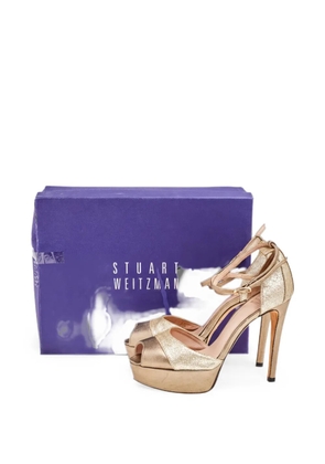 Stuart Weitzman 120mm platform heeled sandals - Gold