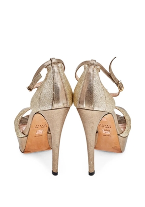 Stuart Weitzman 120mm platform heeled sandals - Gold