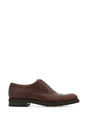 Ferragamo oxford shoe with broguing detail - Brown