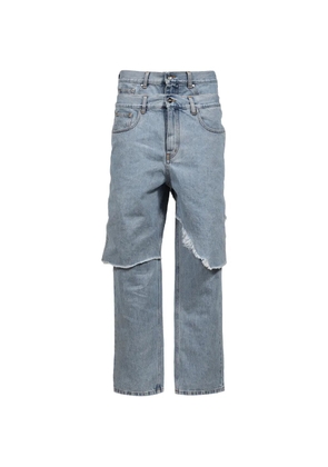 AWGE double-waist frayed-edge jeans - Blue