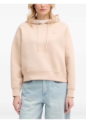 Lacoste logo-patch drawstring hoodie - Neutrals