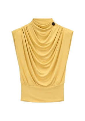 RETORI draped button-detail top - Yellow